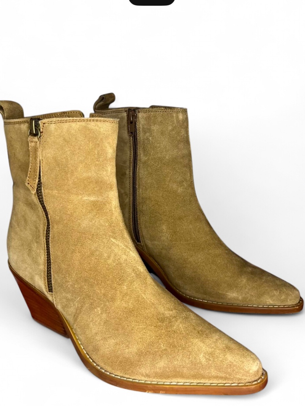 House of Harlow 1960 Brown Suede Pointed Toe Ankle Booties Women’s Size 8 Shoes